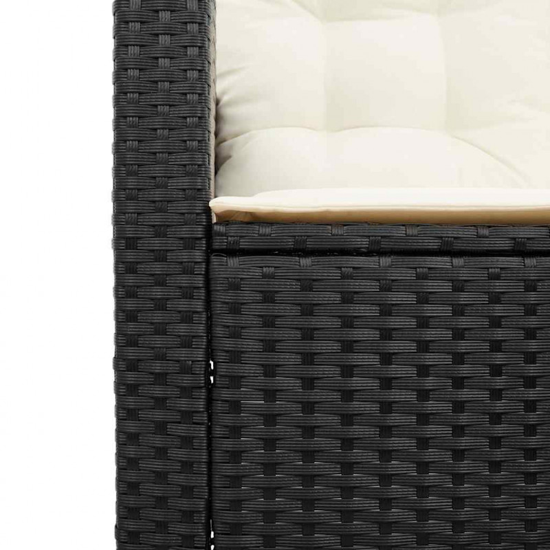 Sofa ogrodowa ze stołem i poduszkami w kształcie litery L