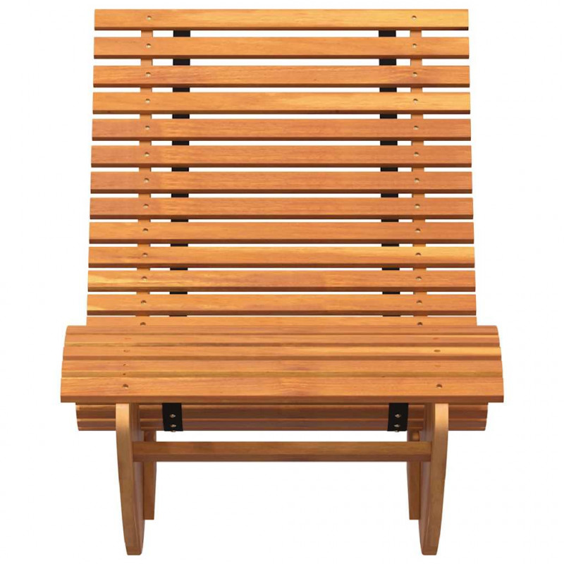 Leżak 2-osoba 2 pcs Brązowy 154 x 60 x 74 cm Lite Drewno Akacji