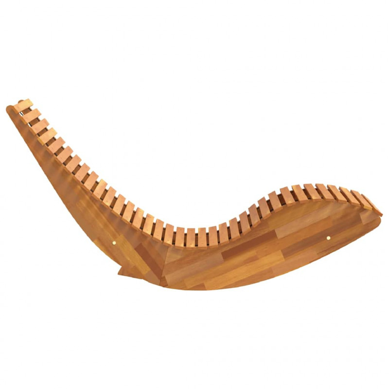 Leżak 2-osoba 2 pcs Brązowy 154 x 60 x 74 cm Lite Drewno Akacji