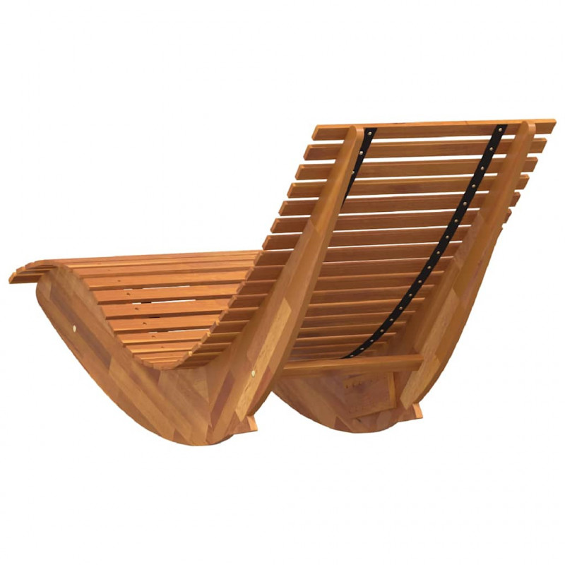 Leżak 2-osoba 2 pcs Brązowy 154 x 60 x 74 cm Lite Drewno Akacji