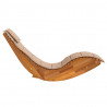 Leżak bujany z poduszką z litego drewna akacjowego
