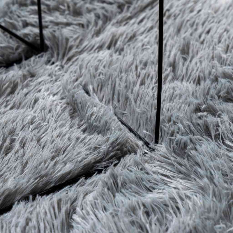 Dywan shaggy z długim włosiem, NAVARRA, jasnoszary, 200x200 cm