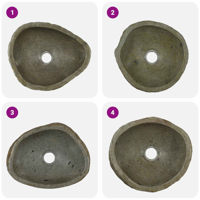 Basin z rzeczonego kamienia (30-37) x (25-30) x 12 cm