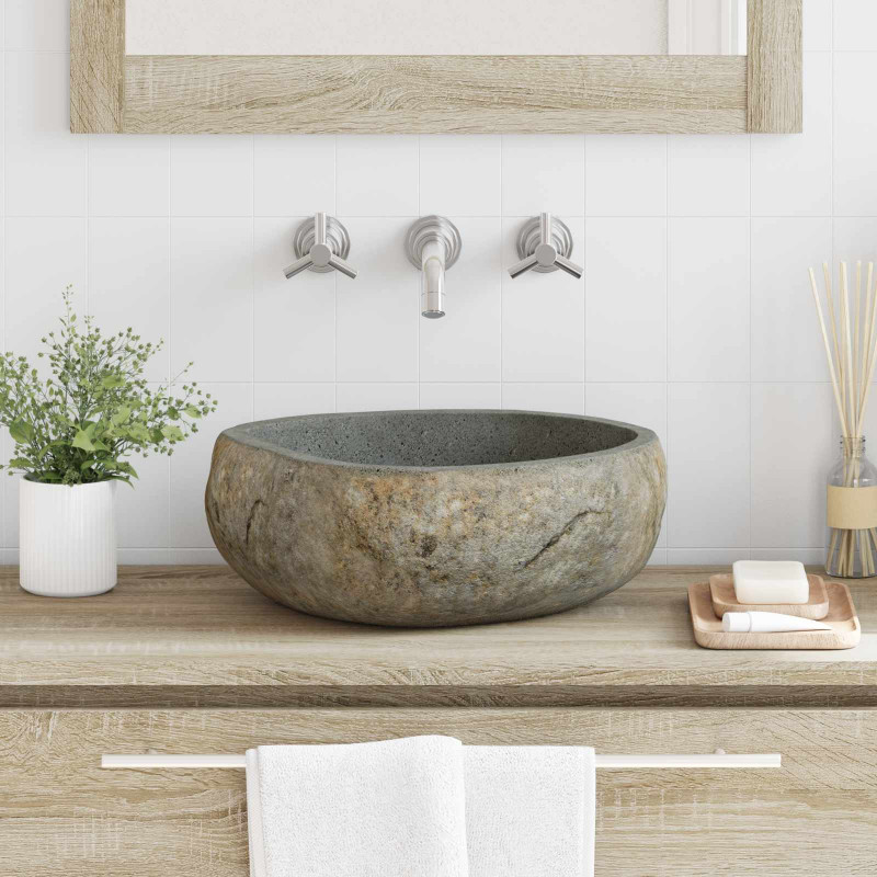Basin z rzeczonego kamienia Jasnoszary 45 x 35 x 15 cm
