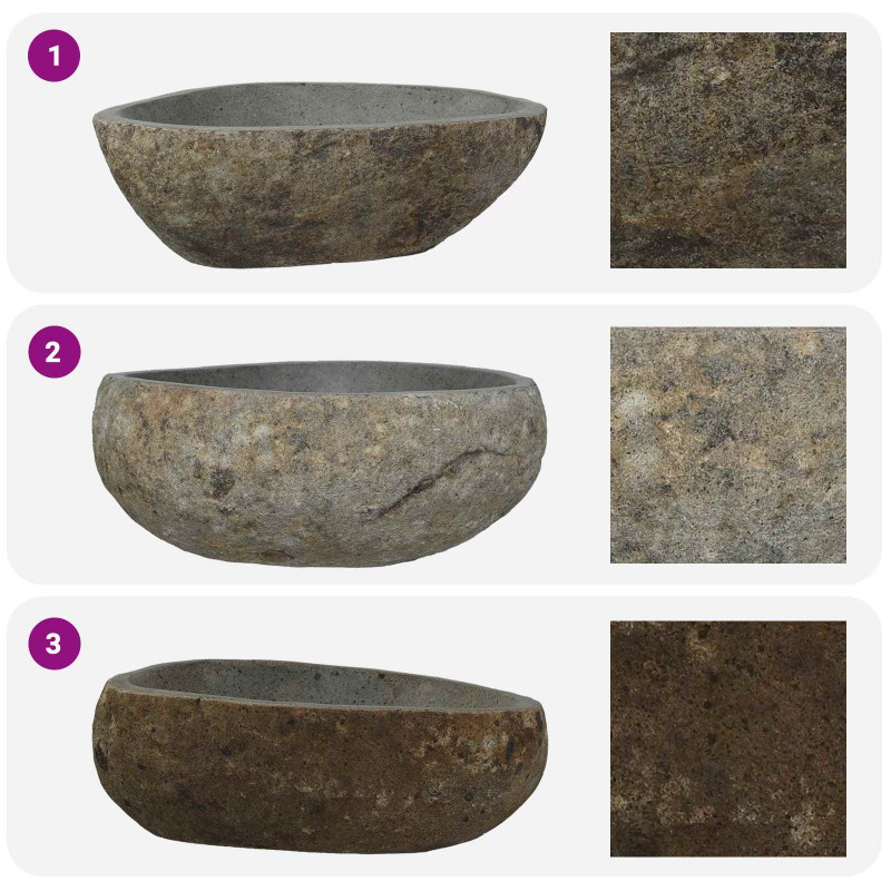 Basin z rzeczonego kamienia Jasnoszary 45 x 35 x 15 cm