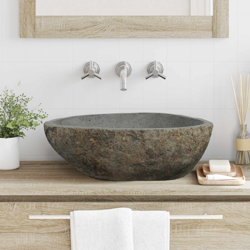 Basin z rzeczonego kamienia Jasnoszary 52 x 40 x 15 cm
