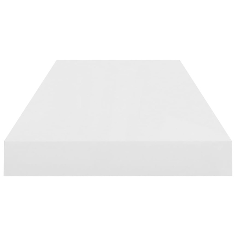 Półki ścienne 2 szt., wysoki połysk, białe, 60x23,5x3,8 cm, MDF