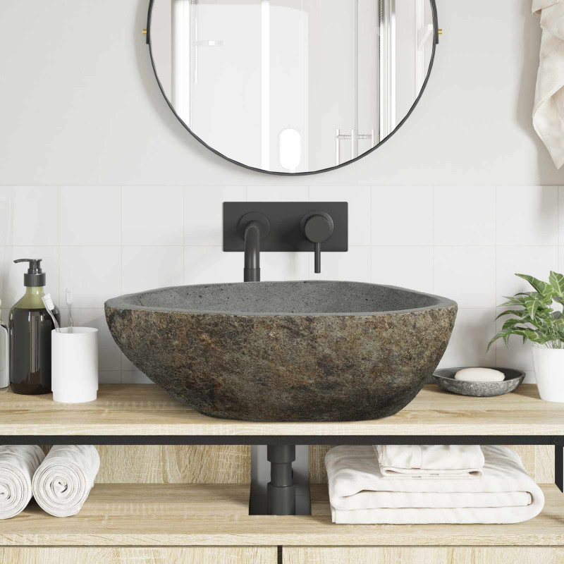 Basin z rzeczonego kamienia Jasnoszary 52 x 40 x 15 cm