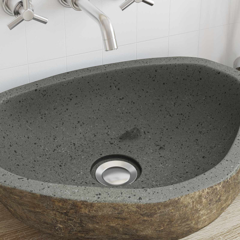 Basin z rzeczonego kamienia Jasnoszary 52 x 40 x 15 cm