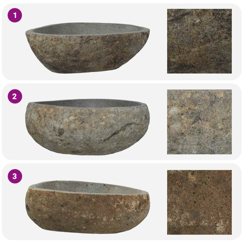 Basin z rzeczonego kamienia Jasnoszary 52 x 40 x 15 cm