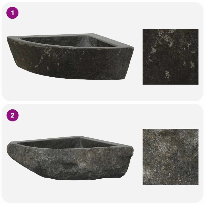 Umywalka Szary (30-37) x (30-37) x 12 cm Kamień rzeczny