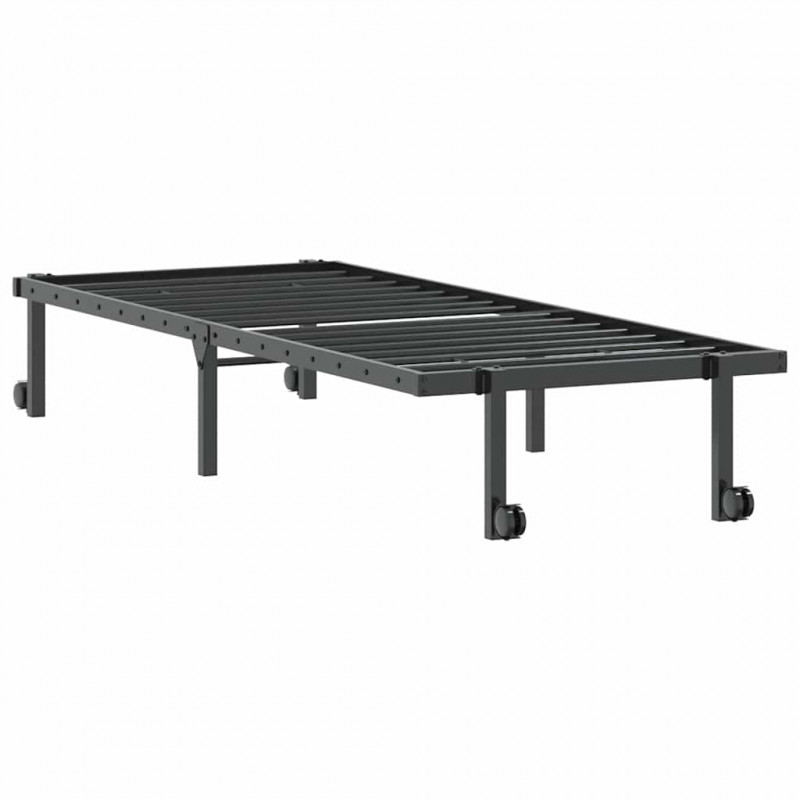Rama łóżka bez materaca składana czarna 80x200 cm stalowa