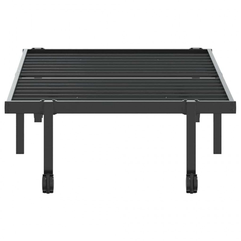 Rama łóżka bez materaca składana czarna 80x200 cm stalowa