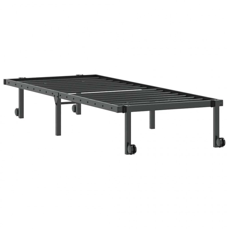 Rama łóżka bez materaca składana czarna 80x200 cm stalowa