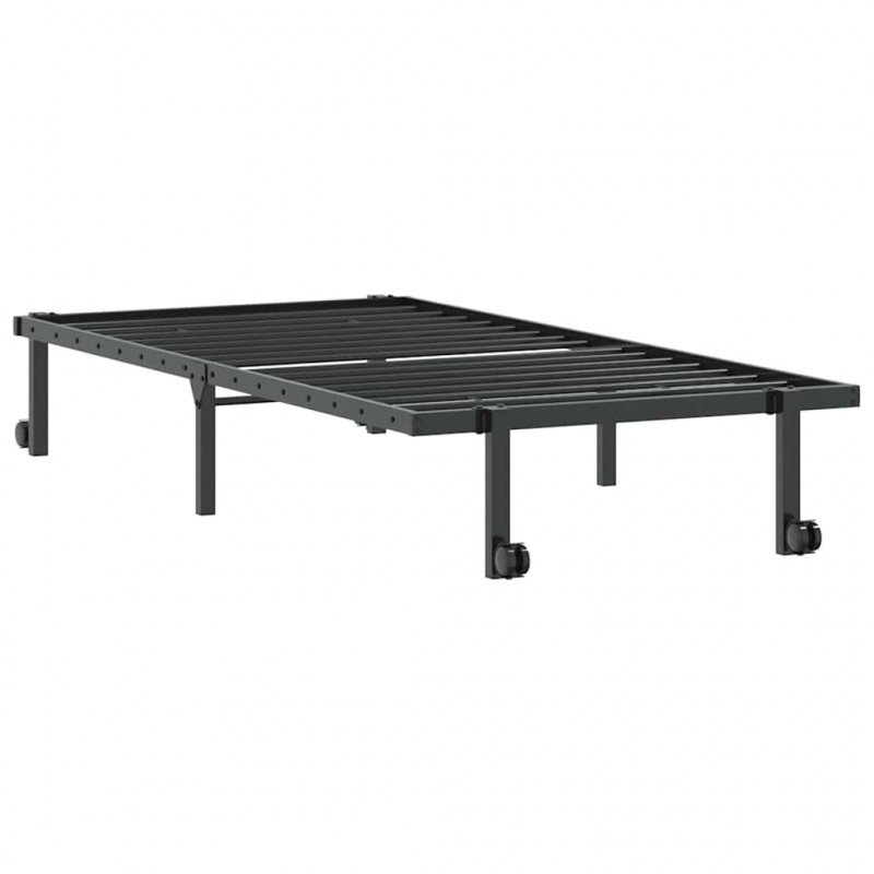 Rama łóżka bez materaca składana czarna 90x190 cm stalowa