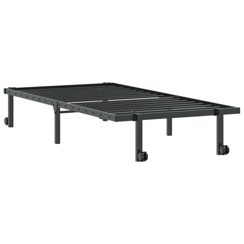 Rama łóżka bez materaca składana czarna 90x200 cm stalowa