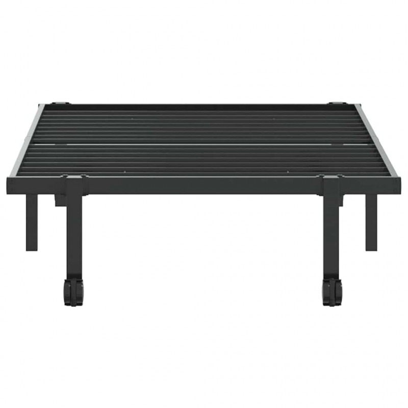 Rama łóżka bez materaca składana czarna 90x200 cm stalowa