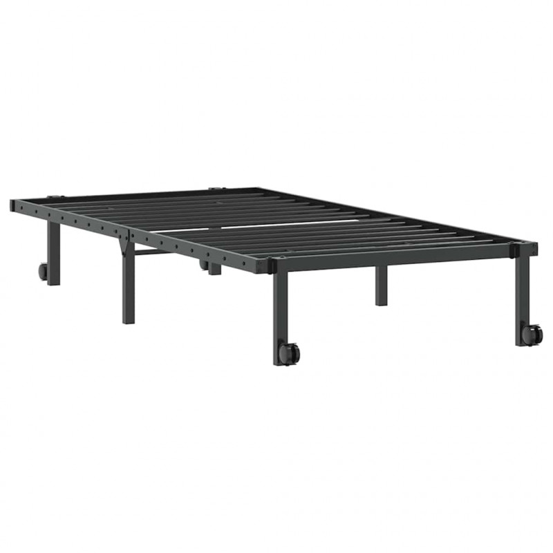 Rama łóżka bez materaca składana czarna 90x200 cm stalowa