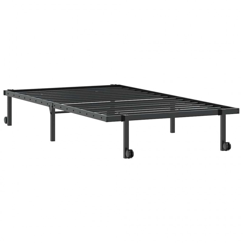 Rama łóżka bez materaca składana czarna 100x200 cm stalowa