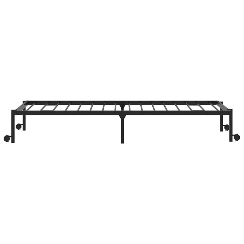 Rama łóżka bez materaca składana czarna 100x200 cm stalowa