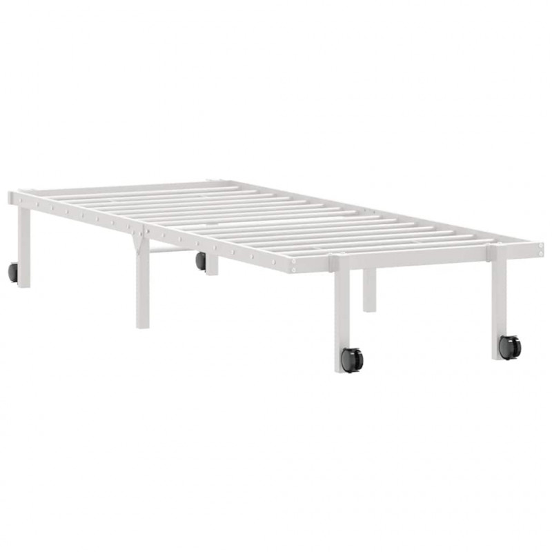 Rama łóżka bez materaca składana biała 75x190 cm stalowa