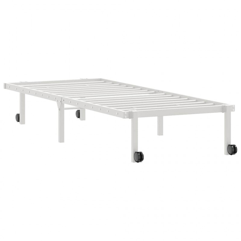 Rama łóżka bez materaca składana biała 75x190 cm stalowa