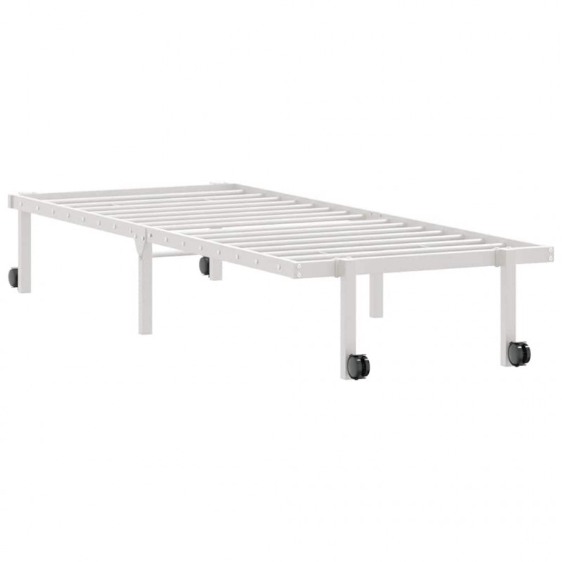 Rama łóżka bez materaca składana biała 80x200 cm stalowa