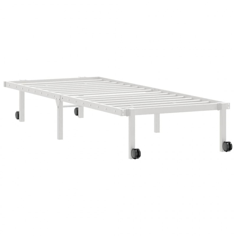 Rama łóżka bez materaca składana biała 80x200 cm stalowa