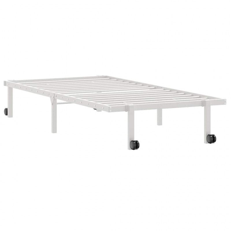 Rama łóżka bez materaca składana biała 90x190 cm stalowa
