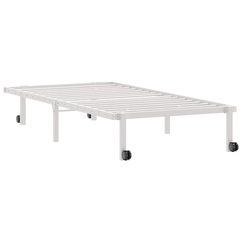 Rama łóżka bez materaca składana biała 90x190 cm stalowa