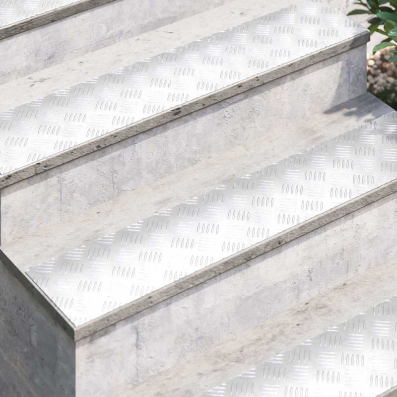Stopień Prostokątny 2 pcs Srebrny 100 x 20 cm Aluminium