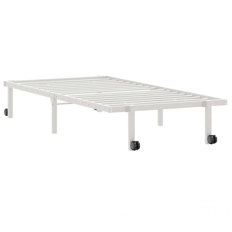 Rama łóżka bez materaca składana biała 90x200 cm stalowa