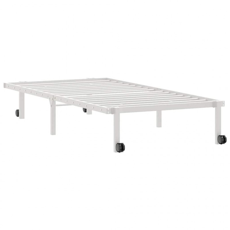 Rama łóżka bez materaca składana biała 90x200 cm stalowa