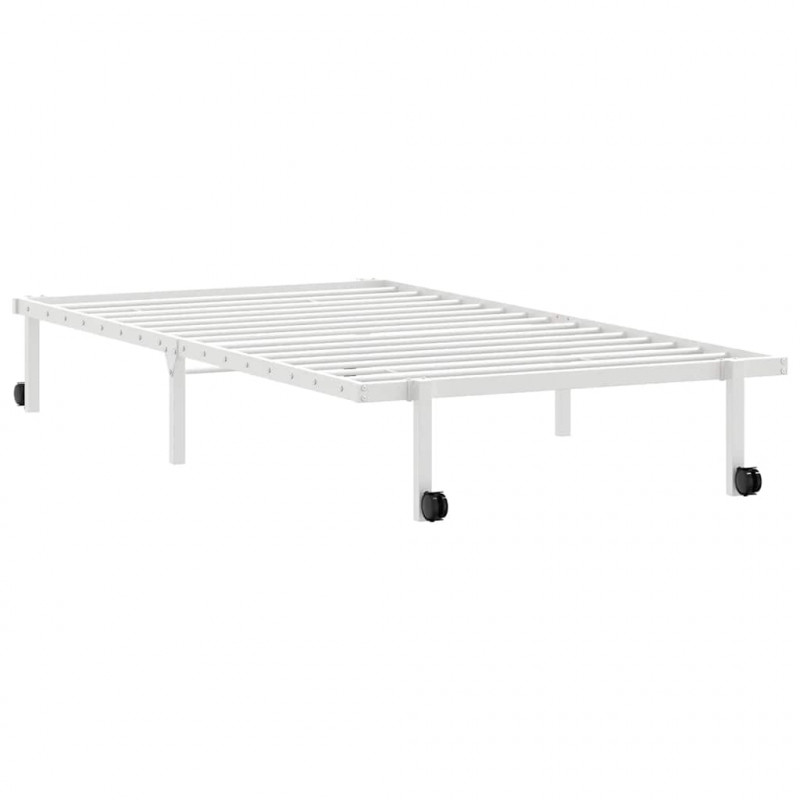Rama łóżka bez materaca składana biała 100x200 cm stalowa