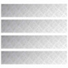 Stopień Prostokątny 4 pcs Srebrny 100 x 20 cm Aluminium