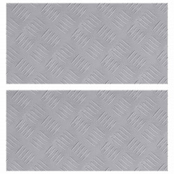 Stopień Prostokątny 2 pcs Srebrny 50 x 25 cm Aluminium
