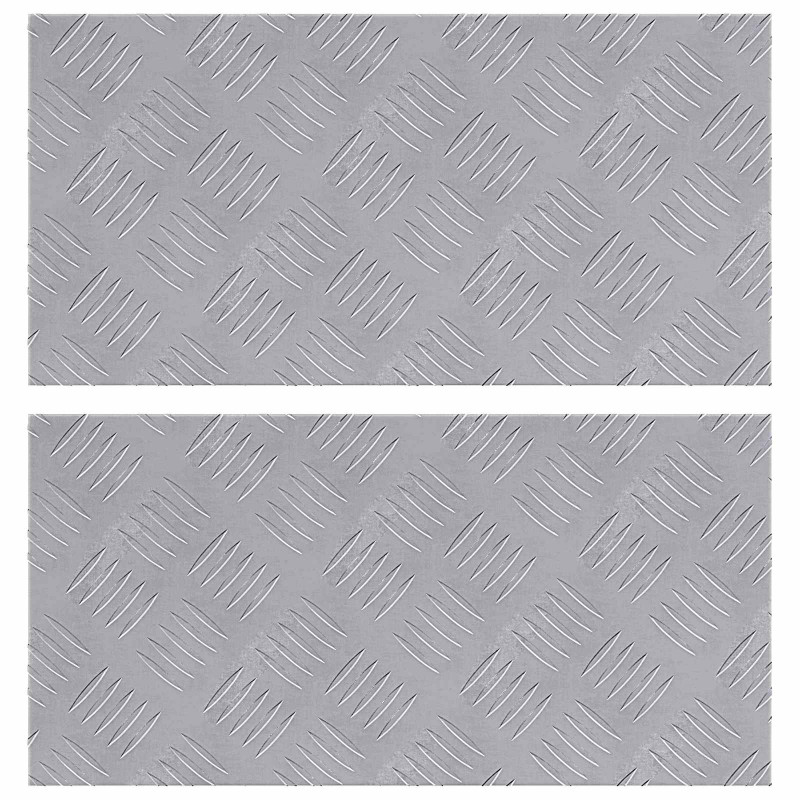 Stopień Prostokątny 2 pcs Srebrny 50 x 25 cm Aluminium