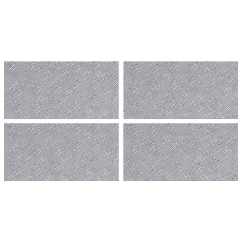 Stopień Prostokątny 4 pcs Srebrny 50 x 25 cm Aluminium