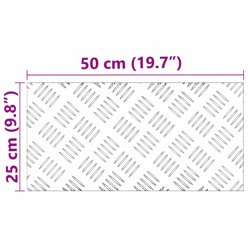 Stopień Prostokątny 4 pcs Srebrny 50 x 25 cm Aluminium