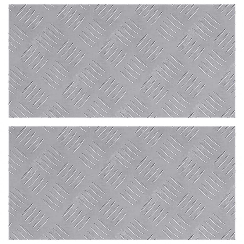 Stopień Prostokątny 2 pcs Srebrny 50 x 25 cm Aluminium