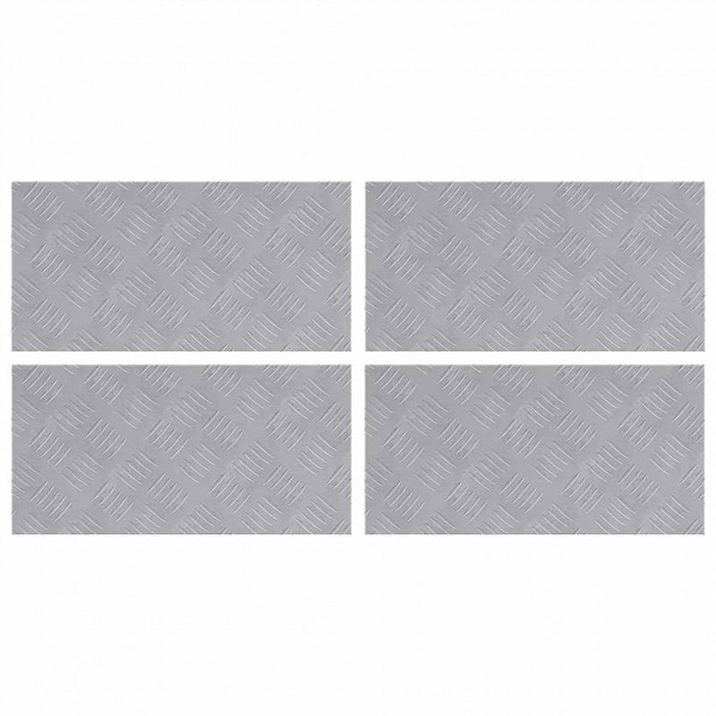 Stopień Prostokątny 4 pcs Srebrny 50 x 25 cm Aluminium