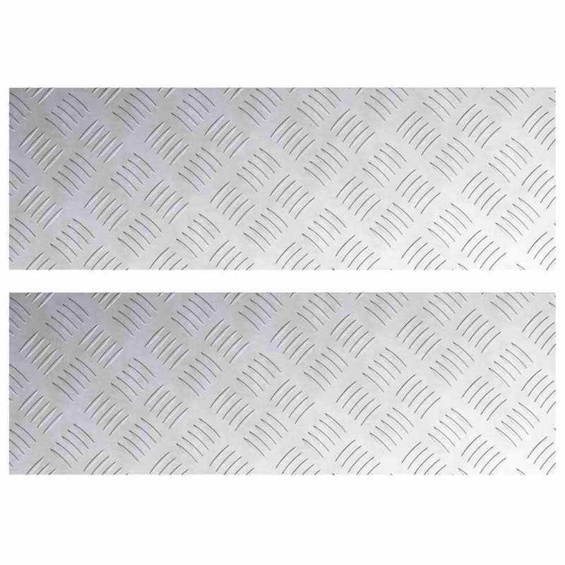Stopień Prostokątny 2 pcs Srebrny 75 x 25 cm Aluminium