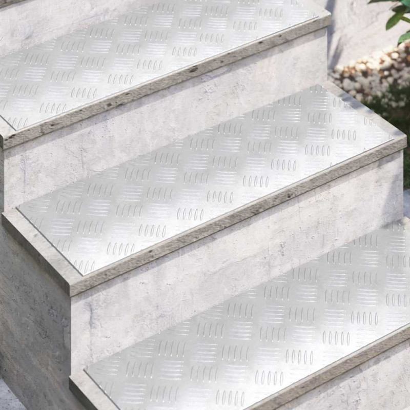 Stopień Prostokątny 2 pcs Srebrny 75 x 25 cm Aluminium