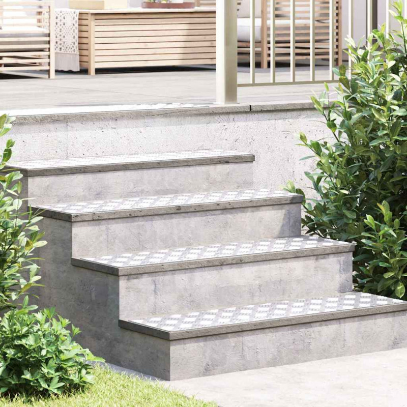 Stopień Prostokątny 2 pcs Srebrny 100 x 25 cm Aluminium
