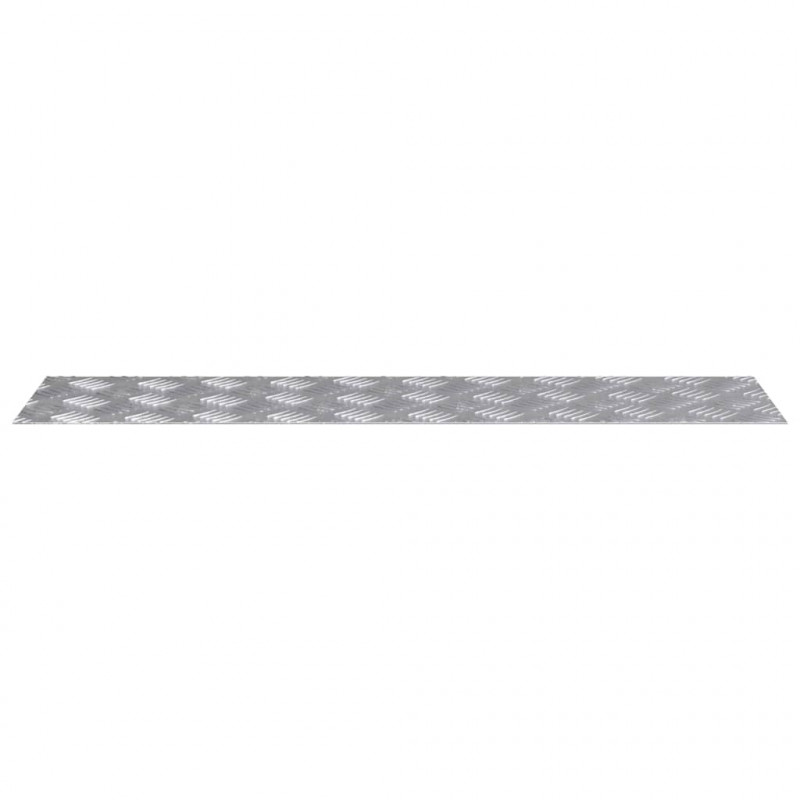 Stopień Prostokątny 2 pcs Srebrny 100 x 25 cm Aluminium
