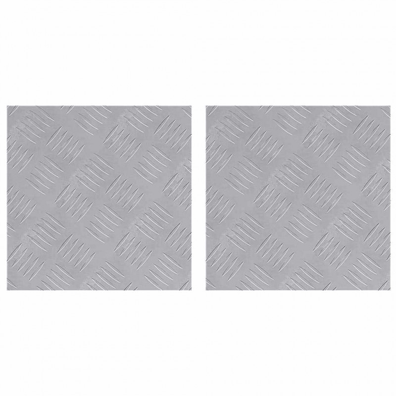 Stopień Kwadrat 2 pcs Srebrny 30 x 30 cm Aluminium