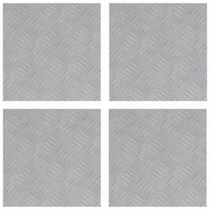 Stopień Kwadrat 4 pcs Srebrny 30 x 30 cm Aluminium