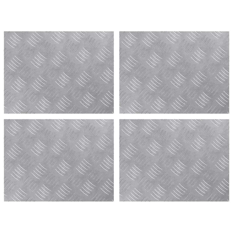 Stopień Prostokątny 4 pcs Srebrny 40 x 30 cm Aluminium