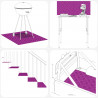 Stopień Prostokątny 4 pcs Srebrny 40 x 30 cm Aluminium