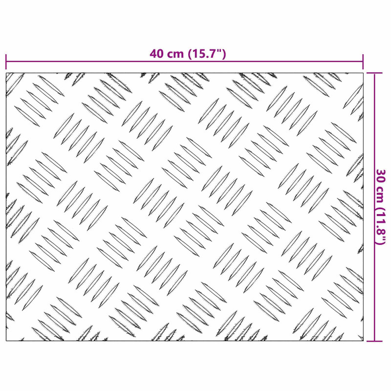 Stopień Prostokątny 4 pcs Srebrny 40 x 30 cm Aluminium
